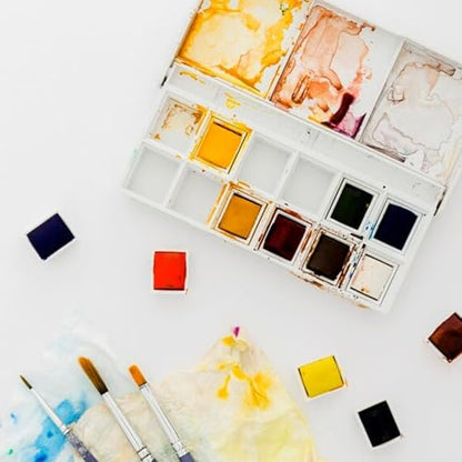 100Pcs Watercolor Half Pans Empty with Magnetic Stripe,Plastic Palette Tins | 1.8ml White Empty Artist Paint Pan Kits,Portable Travel Tin Case Palette Art Drawing,DIY Watercolor Oils Acrylics Painting - color: 100 Half Pans