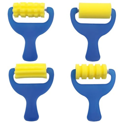 4 Pcs Sponge Rollers for Painting, Foam Pattern Paint Roller Set