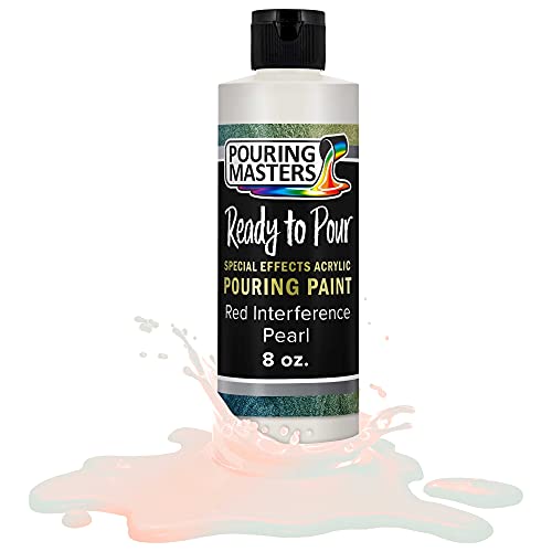 Pouring Masters Red Interference Pearl Special Effects Acrylic Pouring Paint - Premium 8-Ounce Pre-Mixed Fluid Acrylic Paint - Fluid Art Supplies for Canvas, Wood, Paper, Tile & Rocks - color: Red, size: 8 Fl Oz (Pack of 1)