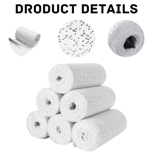 Plaster Gauze Bandage 6 Pack - Plaster Wrap Roll - Fast Setting Gauze Wrap Strips for Masks & Scenery - 2.95 Inch X 8.85 Feet