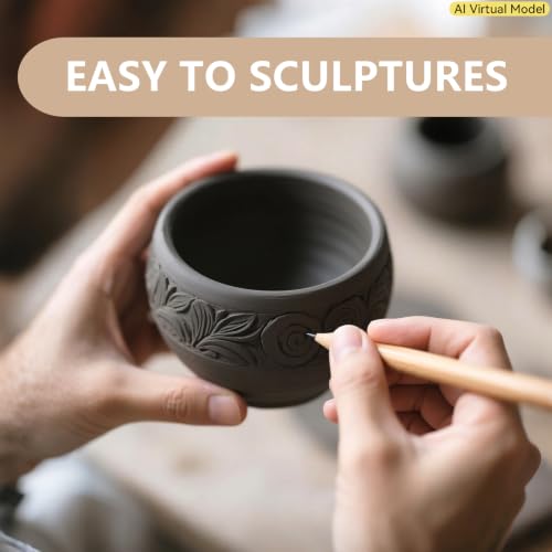 VIBRATITE 10LB Air Dry Clay, Dark Gray Modeling Pottery Clay Bulk | Easy to Shape for Hand Building, Wheel Throwing, Sculpting, DIY Crafts, Classroom Art Projects, Ideal for Beginners & Artists - color: Dark Gray
