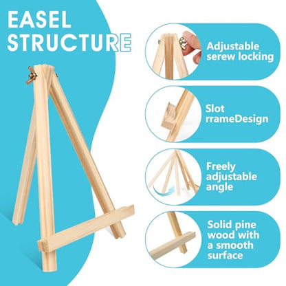 ESRICH 5 PCS 9in Easel for Painting, Easel Stand for Paint Canvas | Wood Easel Stand for Sign,Tabletop Easels for Painting, Small Art Easel Canvas Stand Photo Display Holder for Kids Adults - style: 9''-5PK