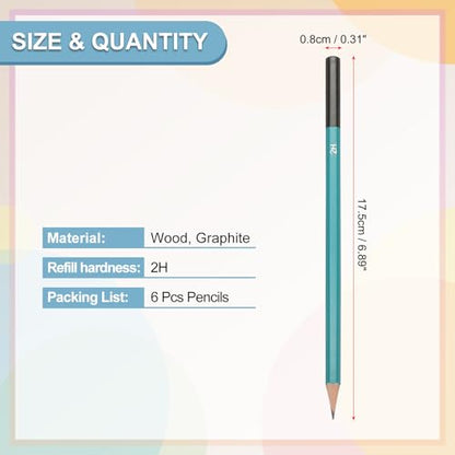 PATIKIL 2H Drawing Pencils for Sketching, 6PCS Sketch Pencils for Drawing Art Pencils Graphite Wood Pre-sharpened for Drawing Sketching Artist, Hexagonal, Black Refill, Green/Black Pole - style: 2H