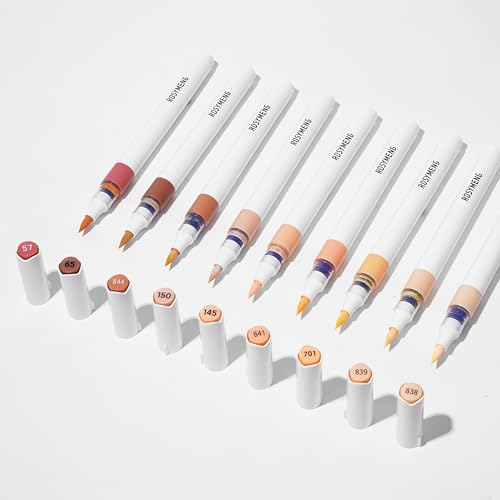 ROSYMENG 9 Color Acrylic Paint Pens,Quick-Drying Waterproof Acrylic Paint Markers, Soft Brush Tip Acrylic Markers for Canvas, Rock Painting, Wood, Stone, Glass, Ceramic, Fabric Painting, DIY Crafts - color: Pearl Pig Series2.0