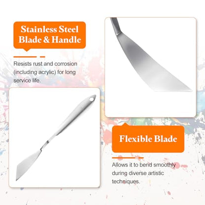 HARFINGTON Palette Knife Painting Tool 8.39" Stainless Steel Angled Spatula