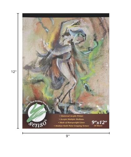 Senso Clear Primed Linen Canvas Pads - 9x12 (10 Total Sheets) - size: 9"x12"