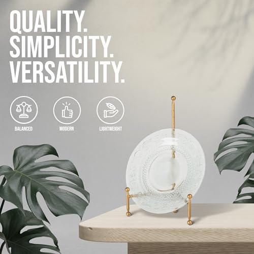 Red Co. Decorative Tripod Plate Stand and Art Holder Easel in Gold Finish - 14" h - color: Gold, size: Height - 14"