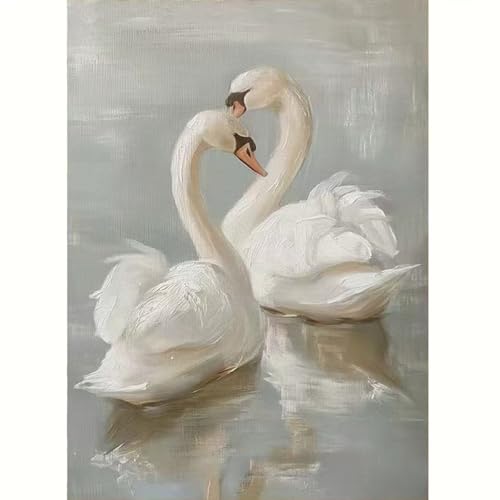 GEMFAMILY Paint by Numbers Kit for Adults,White Swans Adult Paint by Number Kits on Canvas for Beginners,DIY Acrylic Easy Canvas for Home Wall Decoration 16 X 20 inch - color: HL6646