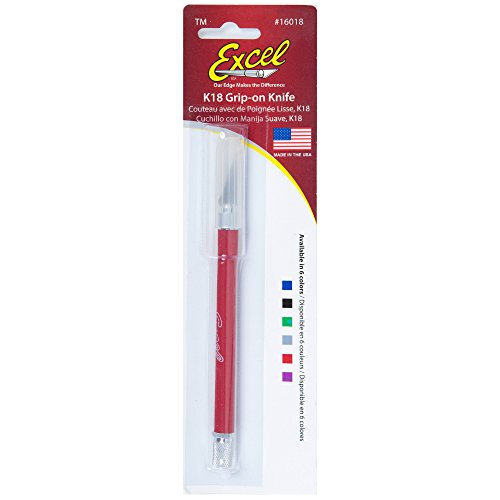 Excel Blades Soft Grip Hobby Knife, K18 with Safety Cap, American Made Light Duty Craft Knife (Red) - color: Red (1)