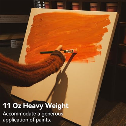 PHOENIX 16x20 Inch 2 Pack Gallery Canvas - 1.5 in Thick Large Canvases for Painting - Deep Edge 100% Cotton 11 Oz. Gesso Primed White Blank Professional Canvas Oil & Acrylic Paints - size: 16"x20", style: Gallery