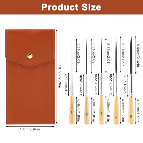 5 PCS Long Liner Paint Brushes with Storage Box, Detail Paint Brushes, Highly Flexible Liner Brush, Extra Long Fine Point for Acrylic Oil Scroll Outlining Drawing