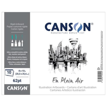Canson Plein Air Artboards, White, 8" x 10", 10 Boards/Pad, 6 Pads | Rigid Illustration Artboards, Acid Free, Ultra Smooth, Extra White, Fold Over Cover, 60 Boards Total - size: 8" x 10" (Pack of 6)