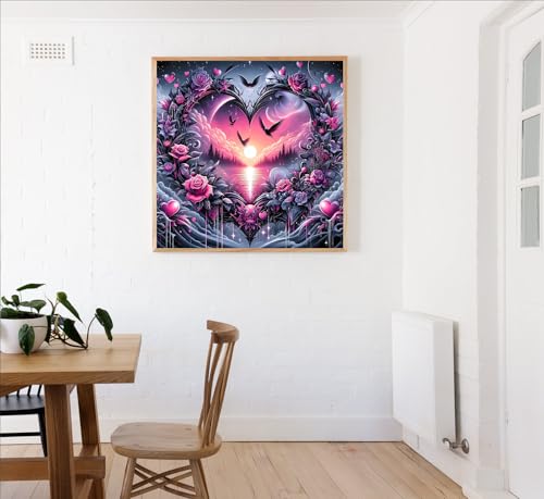 5D Heart and Flower Diamond Art Kits for Adults, DIY Diamond Painting Kits - color: QY152
