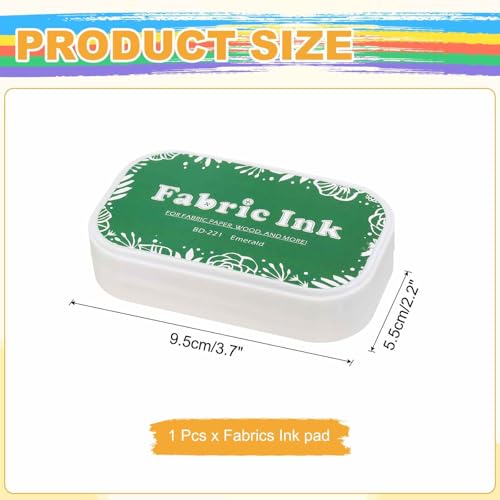 MECCANIXITY Ink Pads for Stamps, 3.7x2.2 Inch Fabric Ink Pad for Cloth, Wood, Paper, Fingerprint, DIY Card Making, Dark Green - color: Dark Green