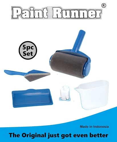 PAINT RUNNER® a registered trademark - PAINT RUNNER® is THE ORIGINAL product. A self-contained paint roller pro system, 5pc set - paint continuously without dipping and dripping.