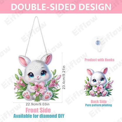 Eiflow Acrylic Diamond Art Hanging Kit for Adults, DIY Diamonds Painting Door Hanger Board Kit, Special Crystal Diamond Art Painting Pendant Ornament (Holding Tulips) - color: Holding Tulips