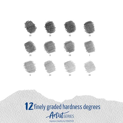 STAEDTLER Mars Lumograph Art Drawing Pencils (12-Pack) - Sustainable, Break-Resistant Graphite, Metal Case | Sustainable, Break-Resistant Graphite, Metal Case - style: Tin of 12