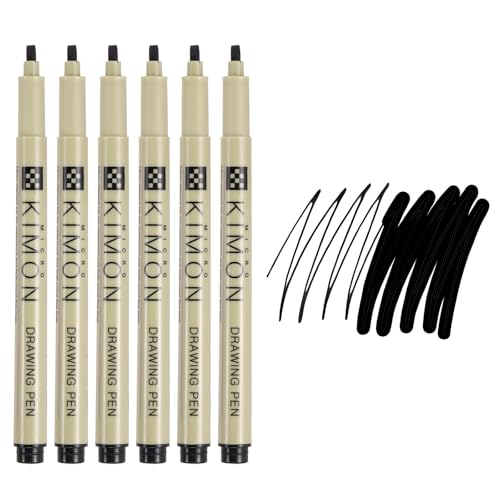 PATIKIL Fineliner Pens, 3mm Bold Tips Drawing Pen Waterproof Inking Markers Liner Artist Watercolor Supplies Drawing Kit for Adult Sketching Journaling, Pack of 6 - style: 3mm Bold Tip