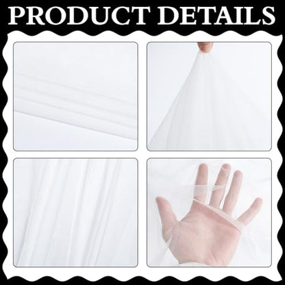39.4x63 Inch White Tulle Mesh Net Fabric by The Yard for Sewing | Breathable Netting Sheer Tulle Polyester Fabrics Soft Voile Solid Mosquito Cloth for Making Crafts Wedding Dresses Clothes - color: White