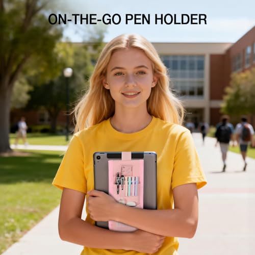MoKo Elastic Pen Holder for Notebook with Zipper Pocket, Pink - color: Pink