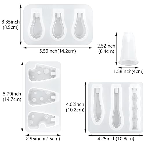 4 Pcs Tableware Resin Molds Charcuterie Board Knife Base Handle Epoxy Mold Cheese Shape Hilt Knife Fork Resin Casting Molds for DIY Cutlery Handle