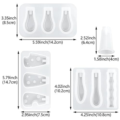4 Pcs Tableware Resin Molds Charcuterie Board Knife Base Handle Epoxy Mold Cheese Shape Hilt Knife Fork Resin Casting Molds for DIY Cutlery Handle