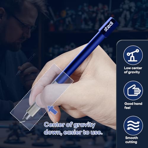 Stedi All Metal Craft Hobby Knife Kit, Model Hobby Making Tools | Precision Craft Knife with 20PCS Blades for Gundam, Scale Military Model, 3D Resin Parts Blue - color: Blue