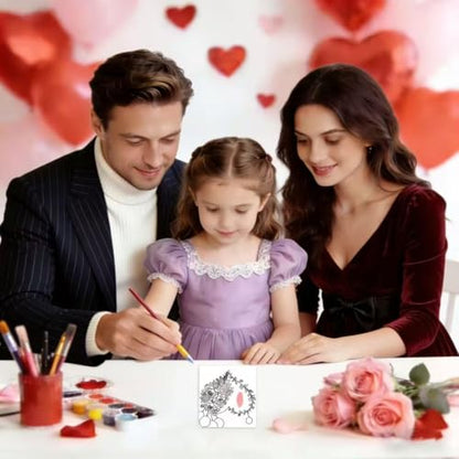 Niteform 6 Packs Valentine's Day Pre Drawn Canvas to Paint， 8x10 in Pre Printed Canvas Boards, Pre Stretched Outline Painting Kits for Beginners, Adults, Party Favors & Romantic Craft Activities - style: 8*10-valentine
