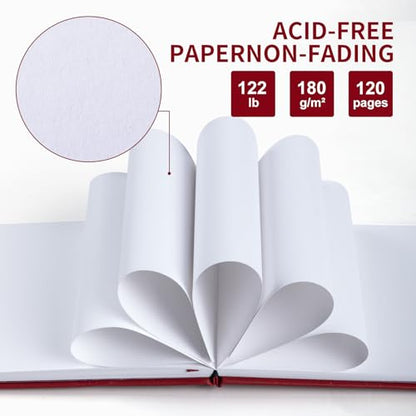 Sketchbook for Drawing, 120 Pages Sketch Book, 122LB/180GSM Thick Paper - color: Red, size: Medium (8×8INCH)