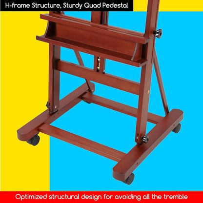 MEEDEN Adjustable H Frame Art Easel: Easel Stand for Painting and Display - style: Walnut Color