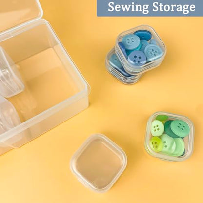 DUOFIRE Bead Organizer 20 Clear Plastic Bead Storage Containers Hinged Lids - size: 20 Grids | 1 Pack