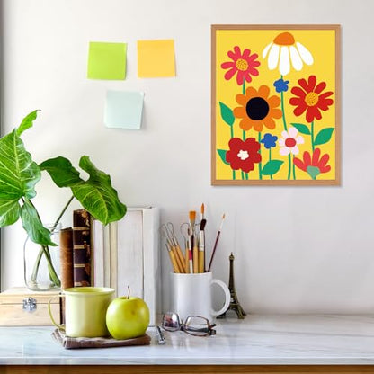 Nuberlic 12X16 Pre Drawn Canvas to Paint Floral 10 Pcs DIY Floral Pre Sketched Outlined Painting Kit to Ladies Party Art Supplies - size: 12x16, style: Floral Pattern