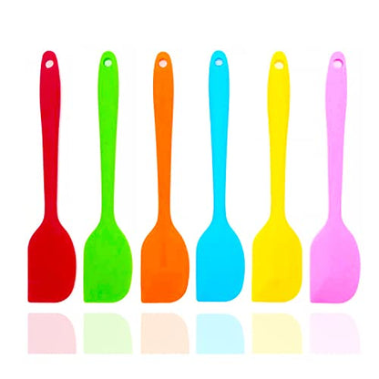 6 Pcs Silicone Spatulas, Small Rubber Spatula 8.3 inch | Heat Resistant Non-Stick Flexible Scrapers Baking Mixing Tool