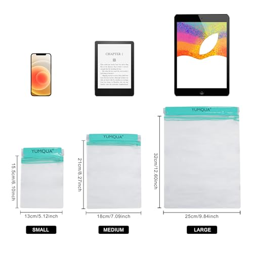 YUMQUA Waterproof Pouch Dry Bags Document Map Holder for Water Sport 3PACK - color: Teal