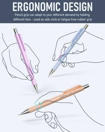 Nicpro 8 Pack Pastel Mechanical Pencil 0.7mm, Cute Fast Click Mechanical Pencils Set with 480PCS HB Lead Refills, 3 Erasers with Case, Aesthetic School Supplies for Writing Drawing Sketching | Mechanical Pencils Set with 480PCS HB Lead Refills, 3 Erasers