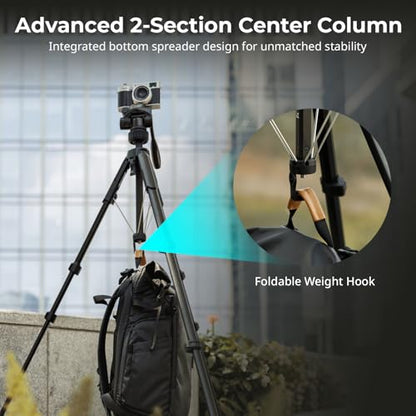 SmallRig 71" Camera Tripod Stand AP-21, Travel Tripod for iPhone and Camera for Canon for Nikon with Phone Holder & Carry Bag, Portable Beginner Tripod with Quick-Flip Lock Legs, Max Load 11lb - style: AP-21