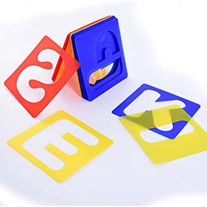 TecUnite 26 Pcs Alphabet Stencils Set, Plastic Letter Templates for Crafts | 6 x 6 Inches, Complete A-Z Letter Stencils for Painting, Reusable Letter Guides, Classroom Learning, Scrapbooking, DIY Decor - size: 6 x 6 Inches