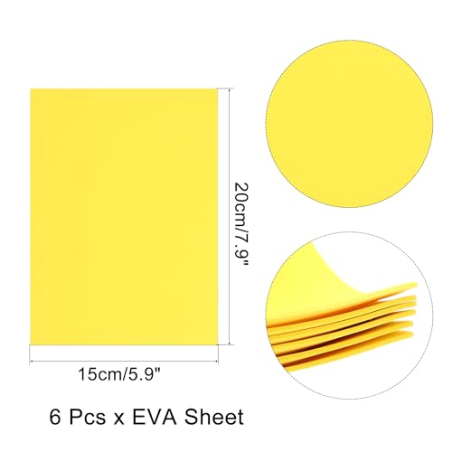 uxcell Yellow EVA Foam Sheets 7.9 x 5.7in 2mm Thickness for Crafts DIY, 6 Pcs - color: Yellow
