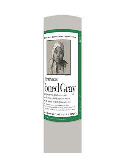 Strathmore 400 Series Toned Sketch Roll, 80 lb. Paper, 42 inch X 10 Yard, Gray (413-142) - size: 42x10 yards