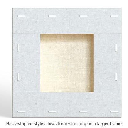 PHOENIX 6x6 Inch 4 Pack Gallery Canvas - Small Square 1.5 in Thick Canvases for Painting - Deep Edge 100% Cotton 11 Oz. Gesso Primed White Blank Professional Canvas Oil & Acrylic Paints - size: 6"x6", style: Gallery