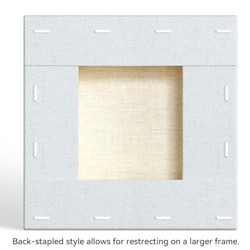 PHOENIX 6x6 Inch 4 Pack Gallery Canvas - Small Square 1.5 in Thick Canvases for Painting - Deep Edge 100% Cotton 11 Oz. Gesso Primed White Blank Professional Canvas Oil & Acrylic Paints - size: 6"x6", style: Gallery