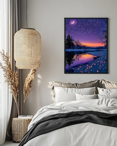 Starry Night Diamond Art Kits for Adults, Nature Diamond Art 12X16 Inch - color: Landscape 03