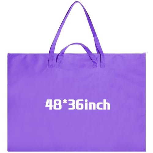Abbylike 1 Pcs 48x36 Inch Art Portfolio Bag Purple Large Waterproof Nylon - color: Purple, size: 48 x 36 Inch