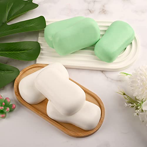 Sakolla 2 Pack 6 Cavity DIY Silicone Soap Molds Classical Handmade Silicone Molds for Bath Bombs, Craft Soap Making Supplies - color: Oval/Green & Purple