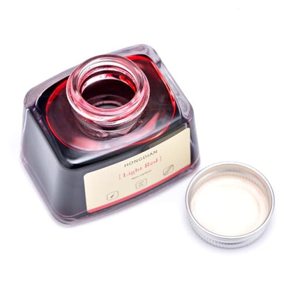 Hongdian Fountain Pen Bottled Ink Light Red Color, 60ml Non Carbon Inkwell Bottle, Artist Calligraphy Ink - color: Light Red