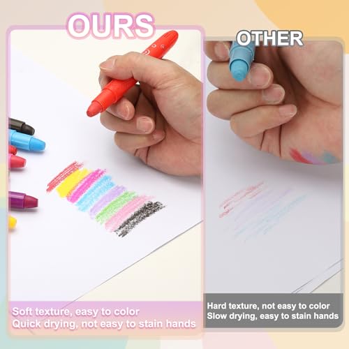 PATIKIL Watercolor Gel Crayon, 6Pcs Washable Twist Crayons for Coloring, Drawing, Painting, Black (5.2x0.59) - color: Black