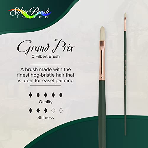 Silver Brush Limited Grand Prix Filbert Oil Paintbrush, Size 0 - size: Size 0