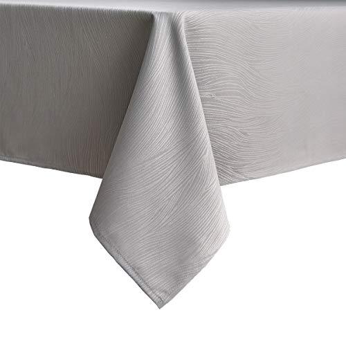maxmill Square Tablecloth Swirl Design Water Resistance Antiwrinkle Heavy Weight Soft Table Cloth for Buffet Banquet Parties Event Holiday Dinner Square 52 x 52 Inch Light Grey - color: Light Grey, size: 52" x 52" (Square)