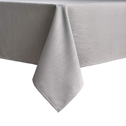 maxmill Square Tablecloth Swirl Design Water Resistance Antiwrinkle Heavy Weight Soft Table Cloth for Buffet Banquet Parties Event Holiday Dinner Square 52 x 52 Inch Light Grey - color: Light Grey, size: 52" x 52" (Square)