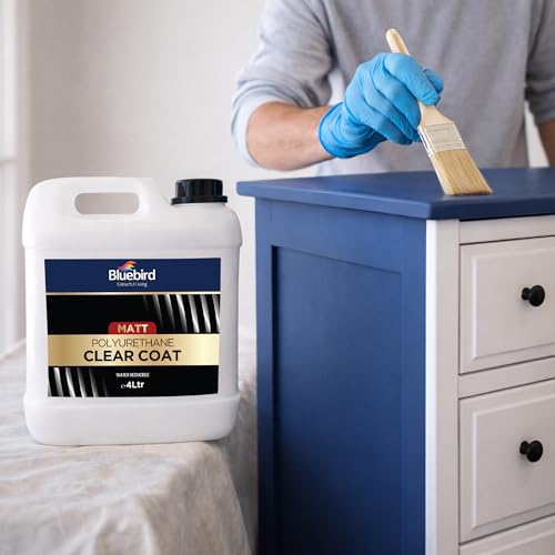 Bluebird Polyurethane Clear Coat for Furniture, Paintings, Water-Based Professional Varnish (Matt, 135.2 Fl Oz) - color: Matt, size: 135.2 Fl Oz